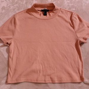 f21 pink mock neck top